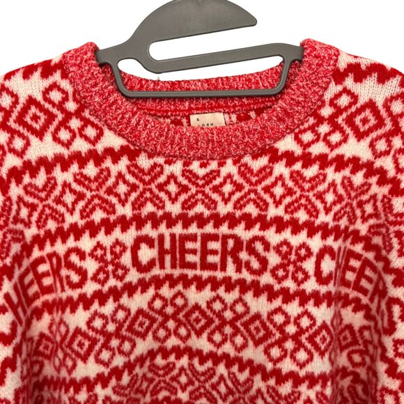 A New Day Fair Isle Cheers Red & White Christmas Womans Sweater - Size XXL - Picture 4 of 8